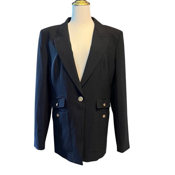 J. Crew Tollegno 1900 Italian Four Season Wool Women's Blazer. Black. 8 Tall - Picture 1 of 9